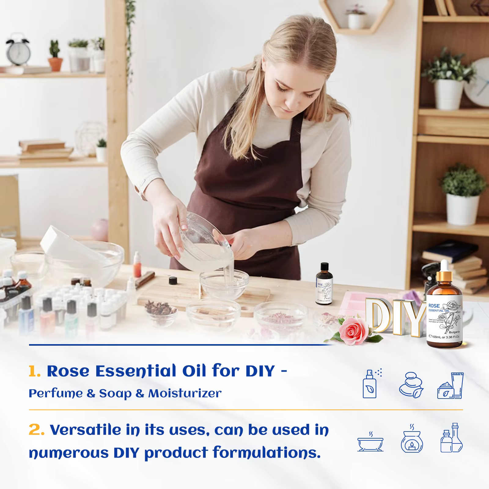 HIQILI huile essentielle Rose géranium Lavande Citronela arbre à thé vanille