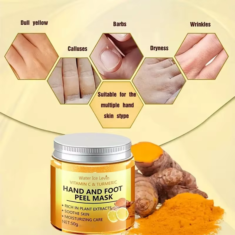 Masque à la cire pour les mains à la vitamine c et au curcuma