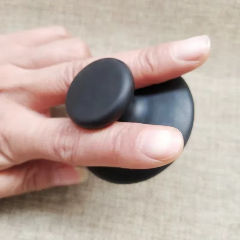 1 pierre brute noire huile de Massage en forme de champignon Spa pierre d'énergie pour le corps Massage du visage pierre rasage dos masseur