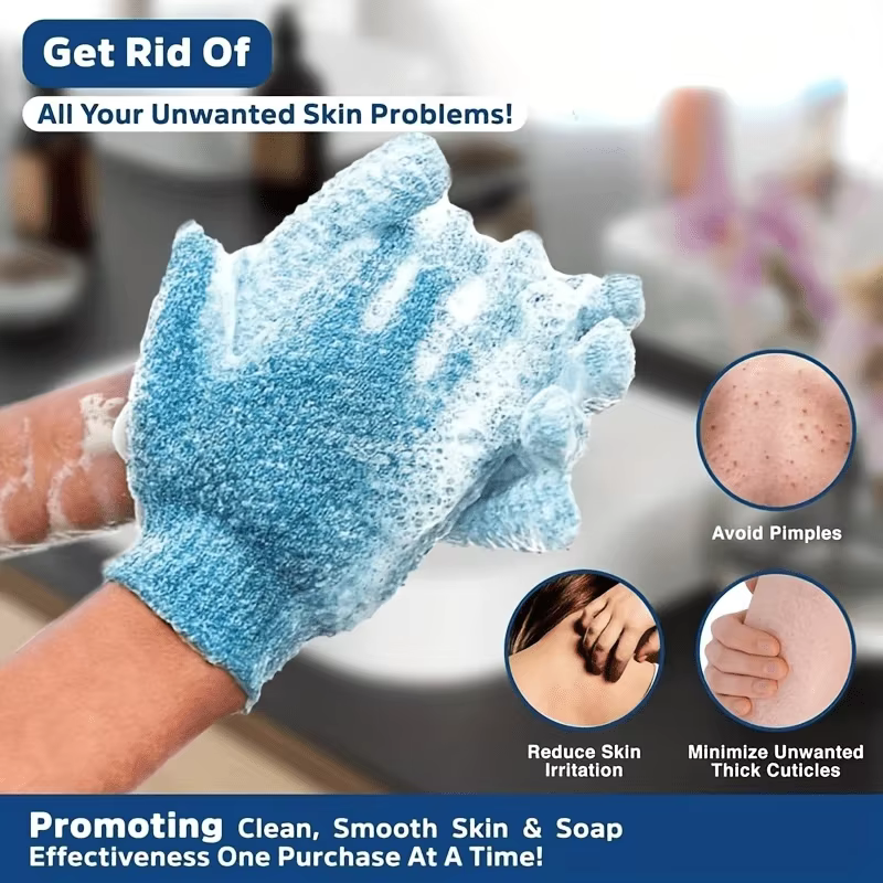 Gant de bain exfoliant à cinq doigts