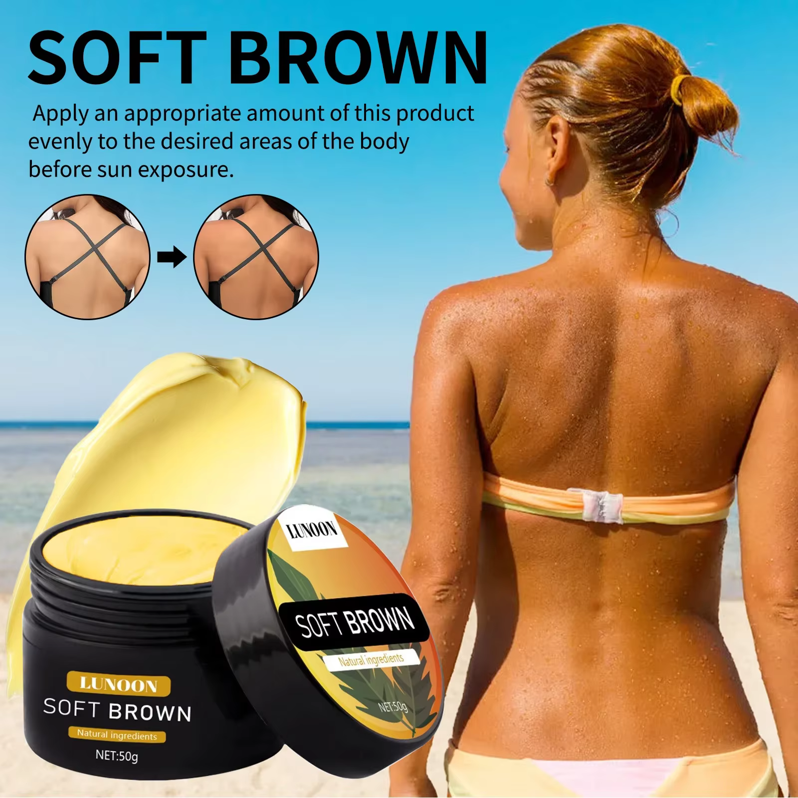 Crème Autobronzante & Protectrice Solaire - Bronzant Visage & Corps Longue Durée