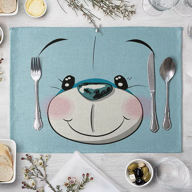 【Animal Kingdom】Set de table à thème animalier, antidérapant et résistant à la chaleur, adapté aux tables à manger pour enfants