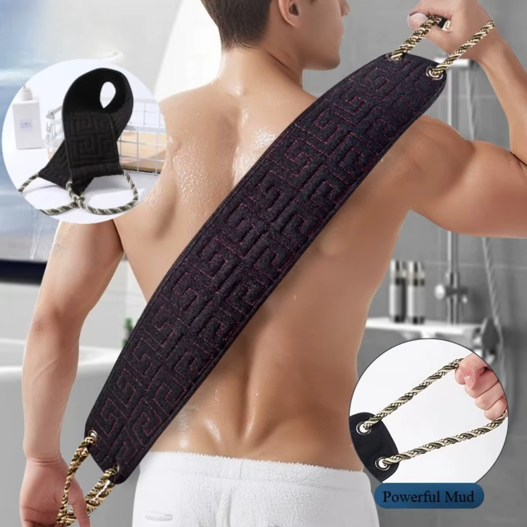 Serviette de gommage du dos double face