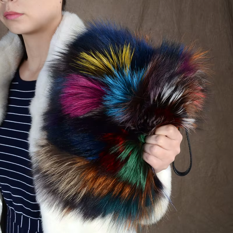 Sac de fourrure de mode automne et hiver sacs de fourrure véritable sacs de messager de renard moelleux pour femme sac à main de fourrure de luxe sac à main en peluche chaud