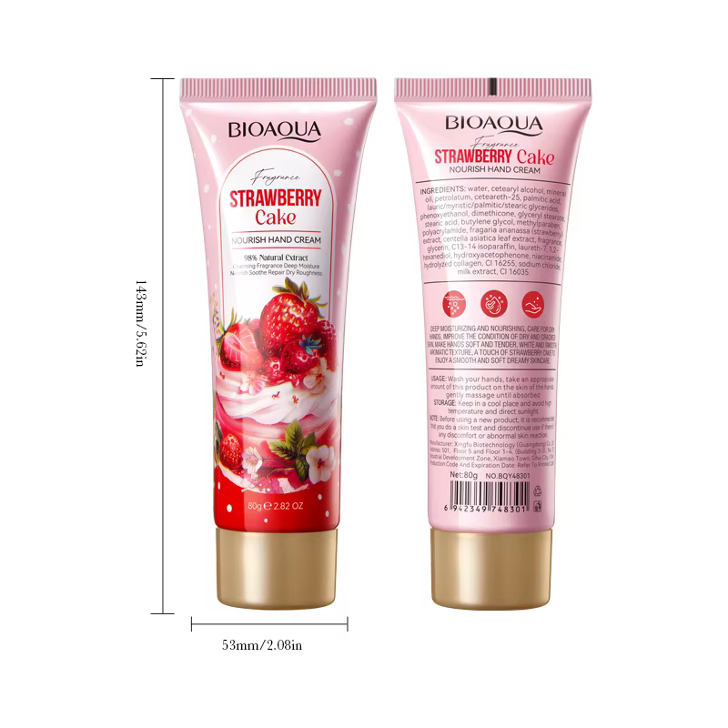 Crème pour les mains nourrissante au gâteau aux fraises 80g