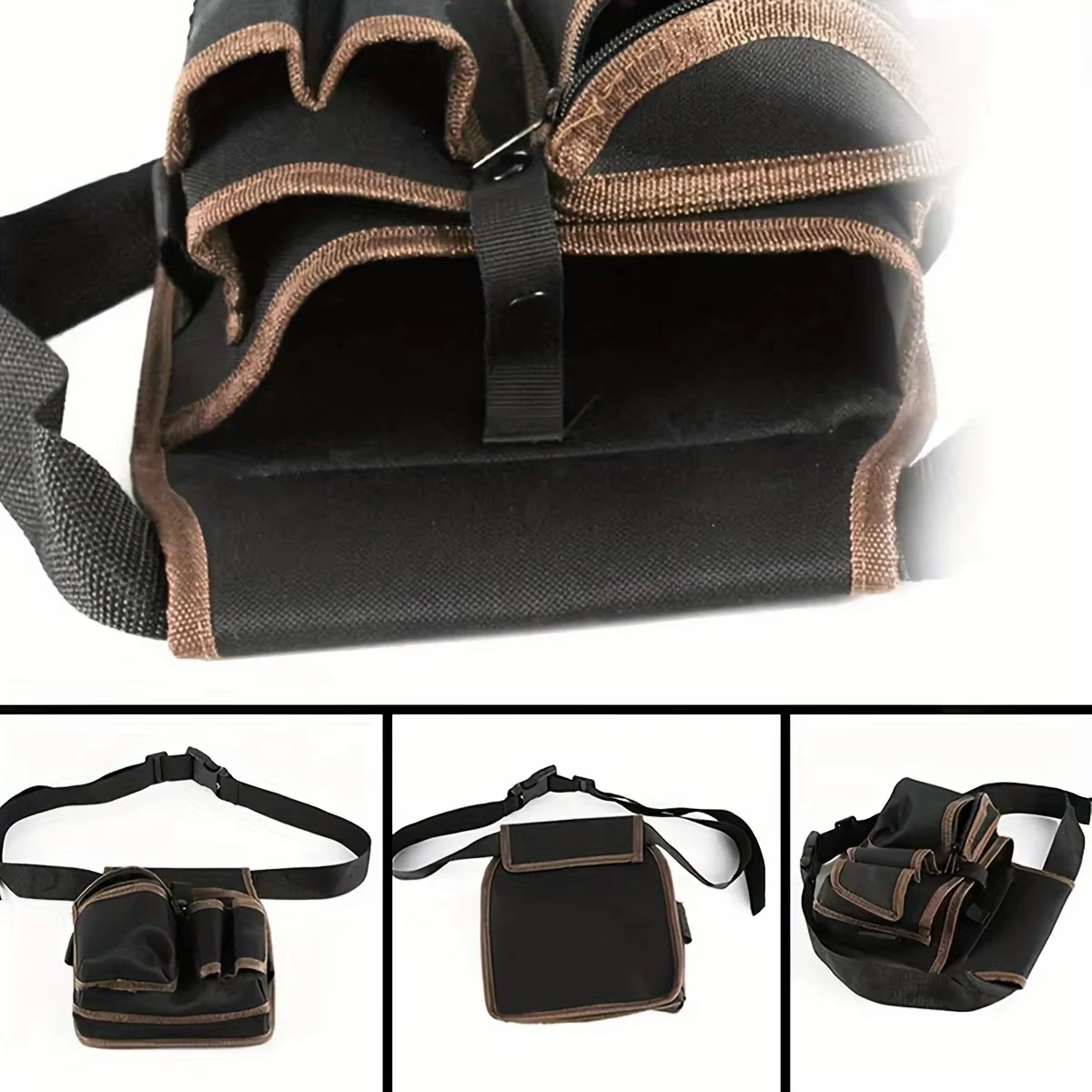 Sac de rangement multifonctionnel pour outils, pochette, ceinture, matériel, trousse d'outils d'électricien, sac de ceinture pour perceuse, clé à molette, tournevis, sacs à outils, organisateur