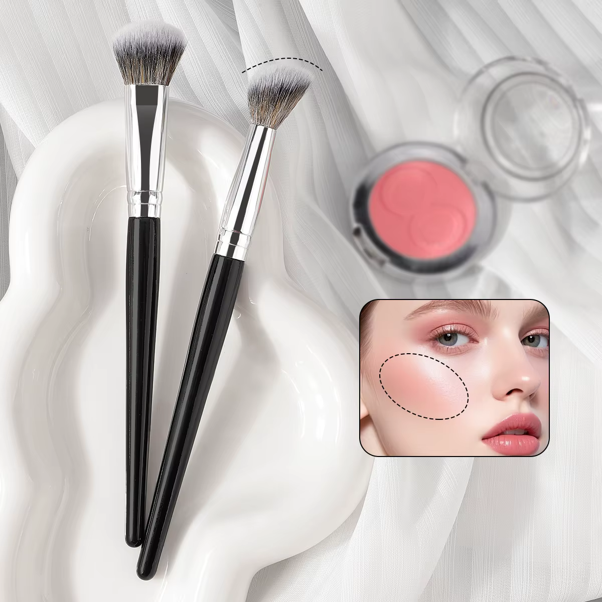 Coeur de pêche fard à joues brosse poudre Blush crème liquide