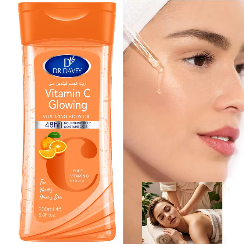 2PCS 200ml DR.DAVEY VITAMINE C Huile corporelle pour le soin de la peau