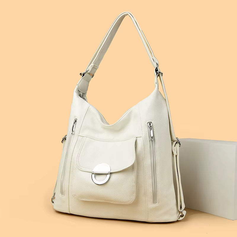 Sac à Main en Cuir Souple de Grande Capacité pour Femme, Portefeuille à Bandoulière de Bonne Qualité, Nouvelle Collection 2025