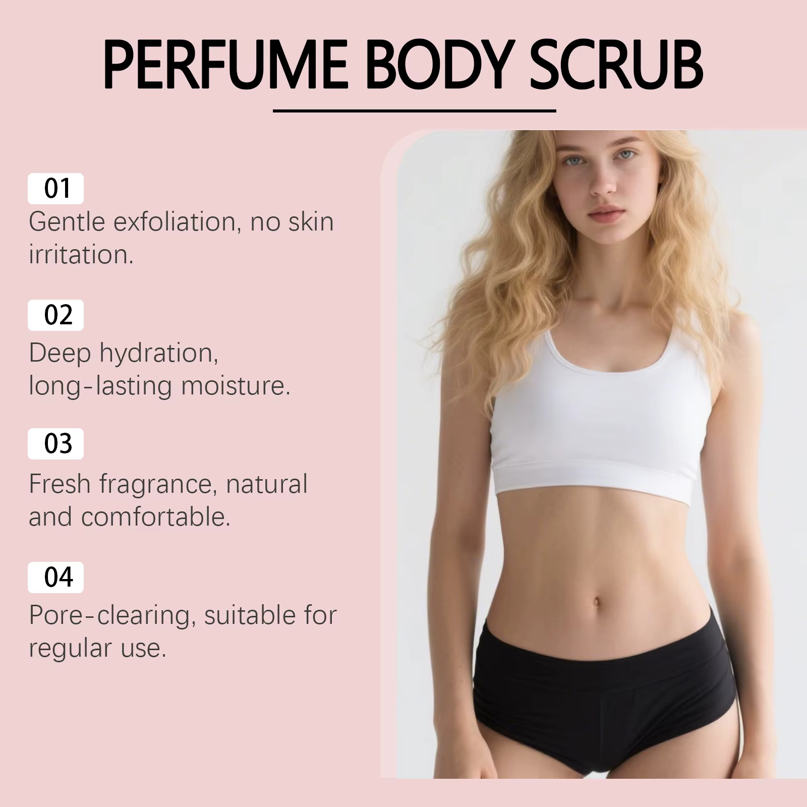 Parfum gommage corporel hydratant lissant peau exfoliant naturel sel Rose corail ambre vanille