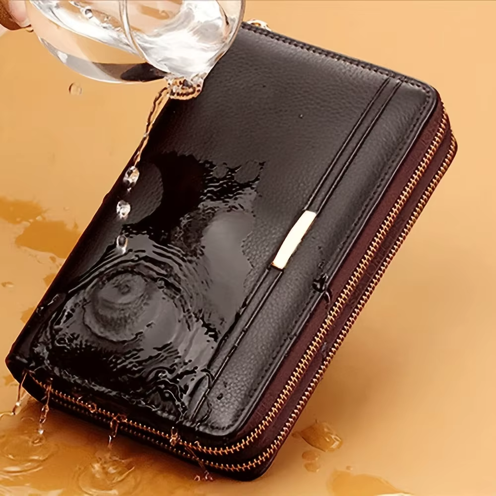 Portefeuille Long en cuir pour hommes, pochette, grand sac à main d'affaires, porte-carte de téléphone, étui cadeau pour hommes, père, fils, mari, petit ami