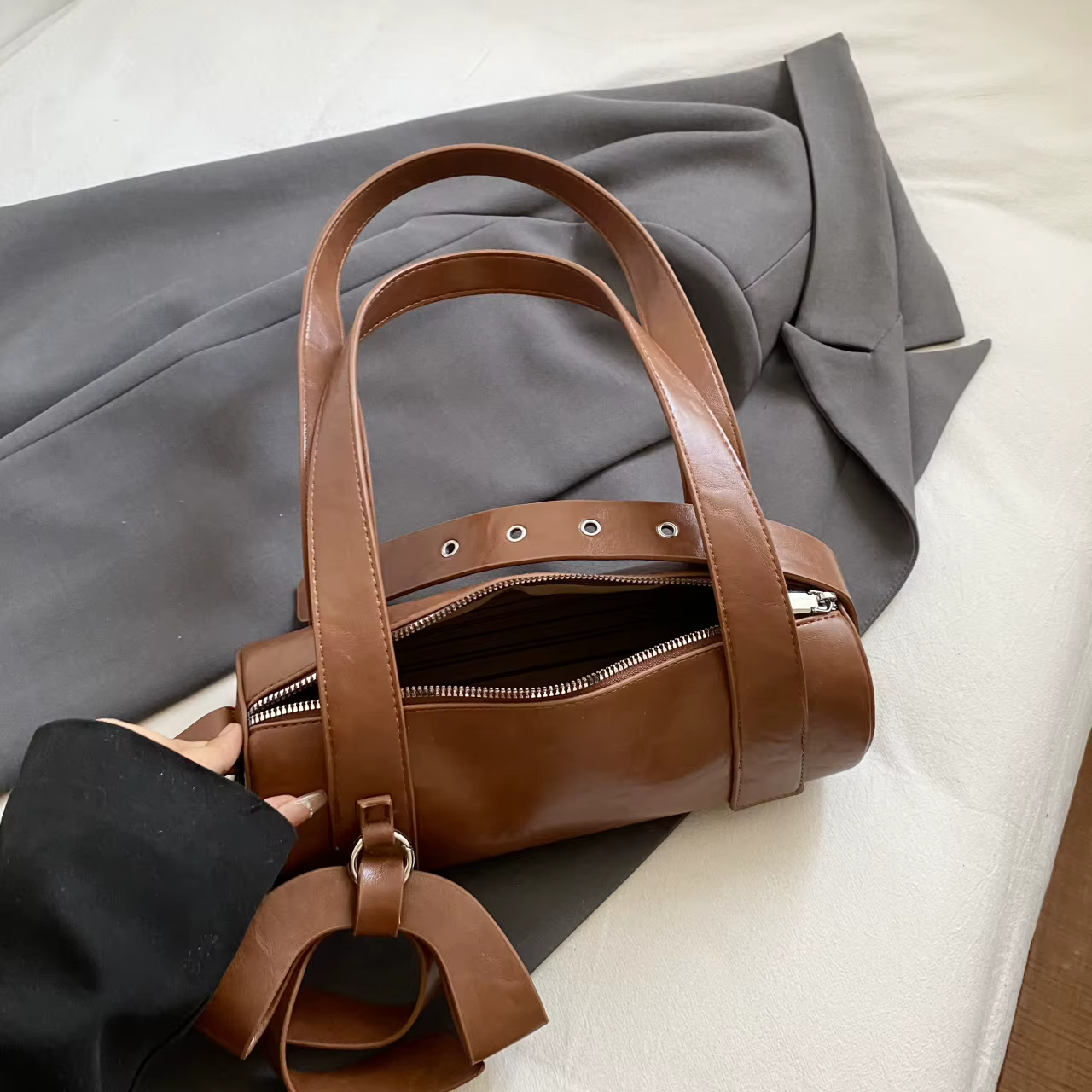 Boucle de ceinture Design sac à bandoulière accessoire arc sac à main rétro en cuir Pu femme sac Style coréen Y2K sous les bras sac à main pochette