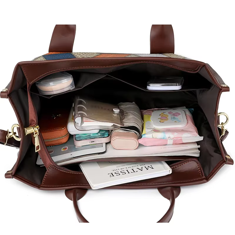 Sacs à Main de Grande Capacité en Cuir Souple pour Femme, Sac à Bandoulière Amorcé, Fourre-Tout Rétro, Cartable de Luxe, E27