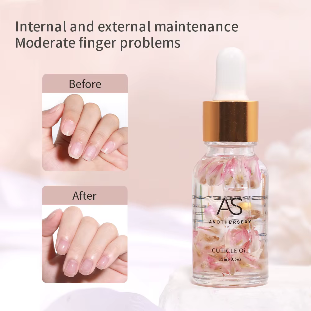 AS 15ML fleur séchée cuticule huile nutritive nourrir restaurer les ongles endommagés vitamine