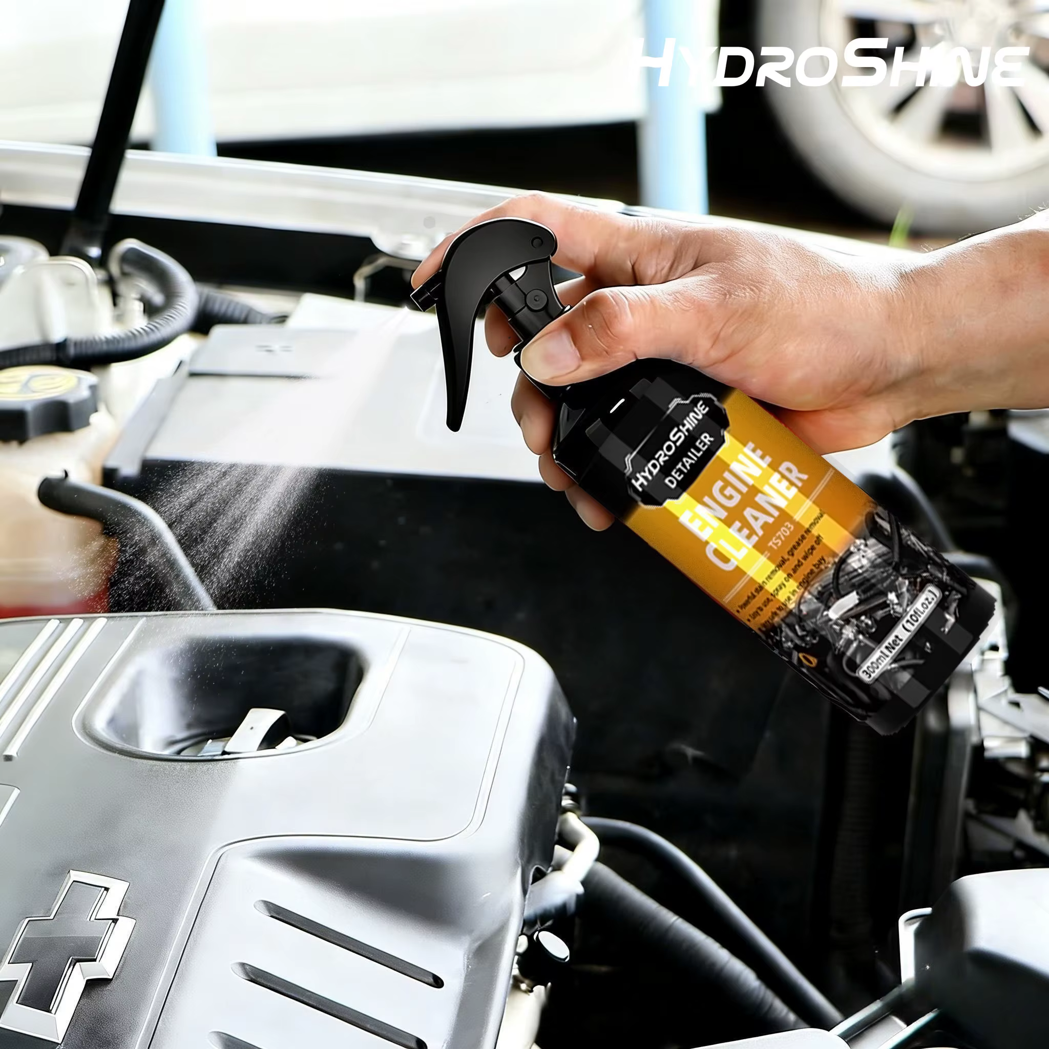 Hydroshine – nettoyant pour baie de moteur, soin, huile lourde, Spray de nettoyage de la poussière pour moteur de voiture, outil de nettoyage puissant pour compartiment de décontamination