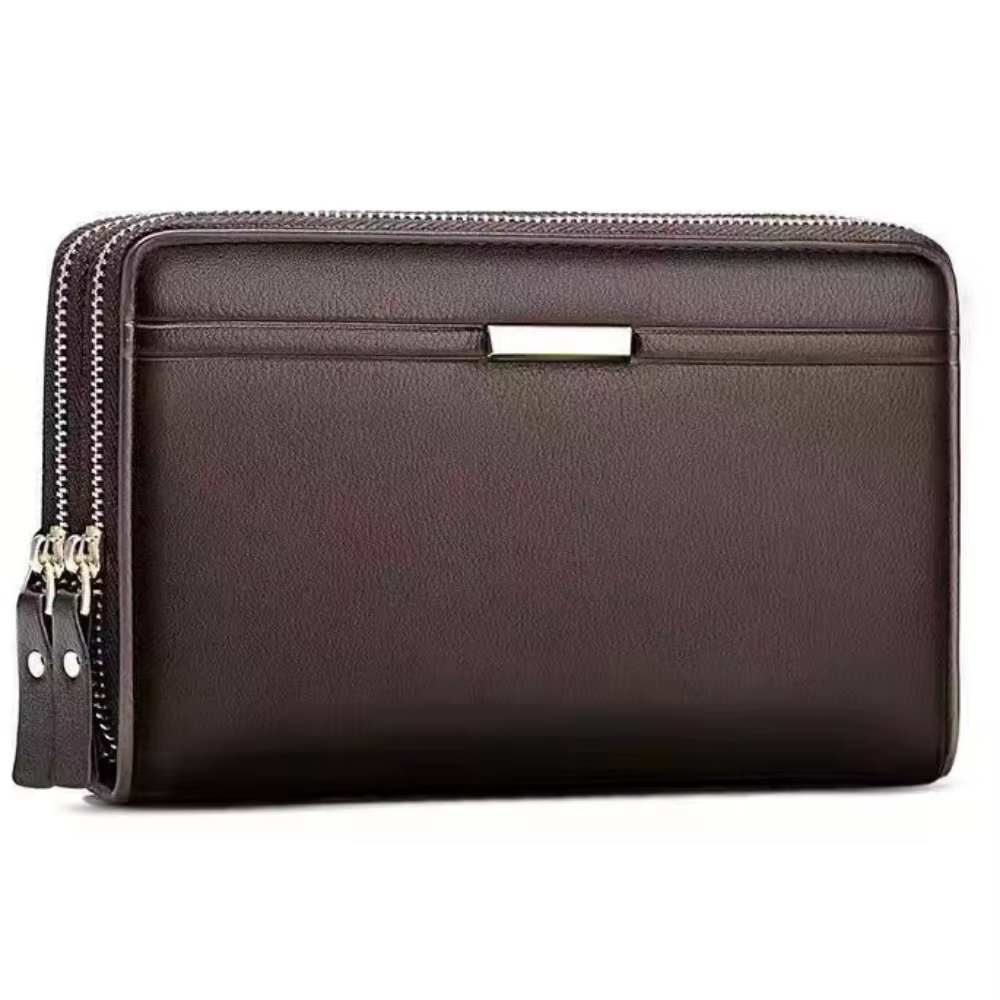 Portefeuille pour hommes Long argent prépuce sac à main en cuir grand sac à main d'affaires porte-carte de téléphone portable cadeau pour hommes père fils mari B