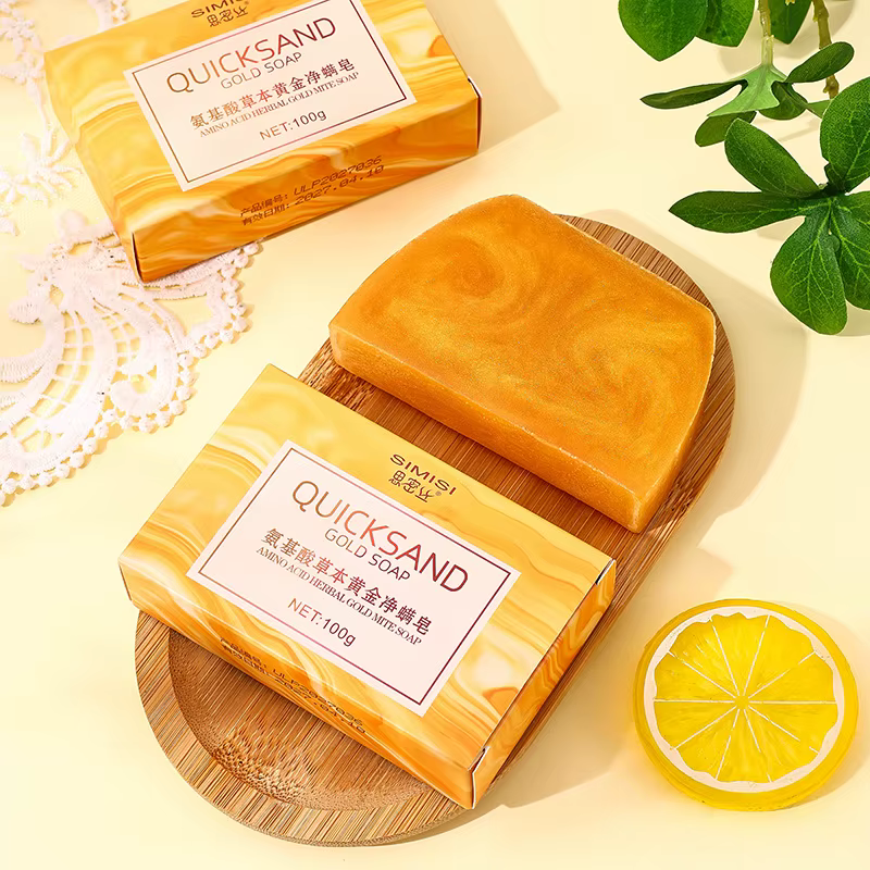Savon huiles essentielles dorées fait à la main