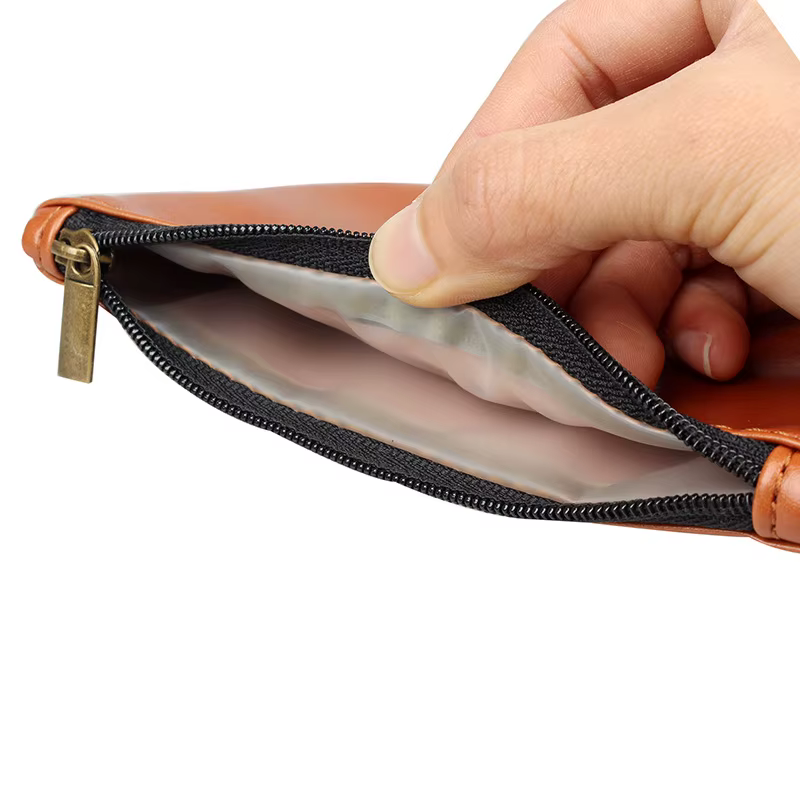 Poudres de pipe à tabac en cuir portables faites à la main avec odeur de fermeture éclair