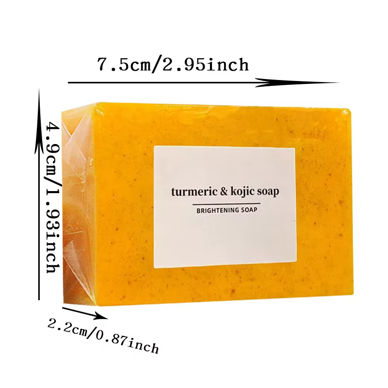 Savon gommage fait à la main à l'acide kojique au curcuma