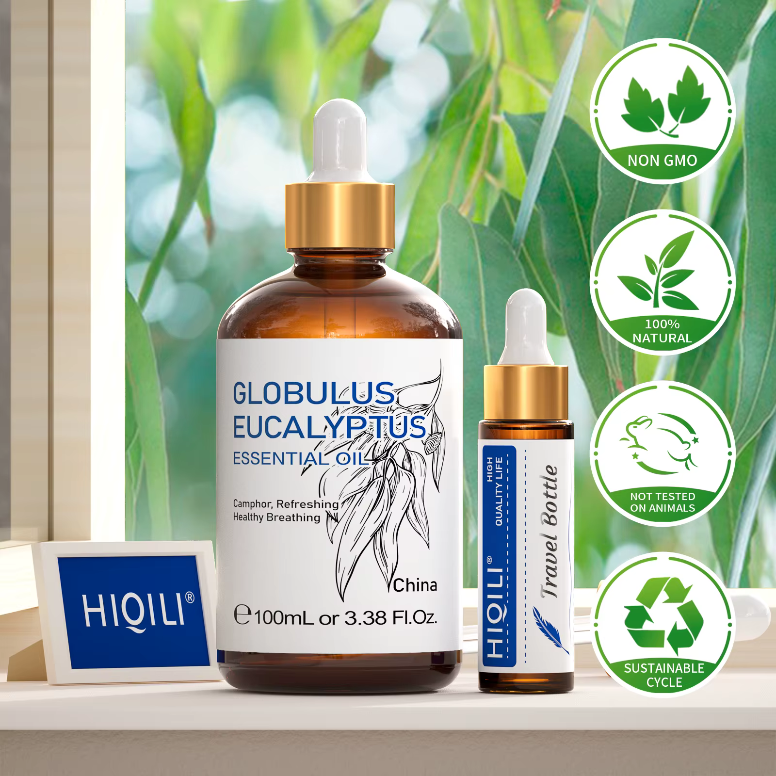 HIQILI Huile essentielle d'eucalyptus 100 ml