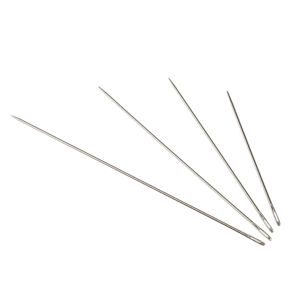 Kit d'aiguilles à coudre longues, 4 tailles assorties, pour broderie, réparation, étui artisanal, sacs de couture, fournitures artisanales de bricolage