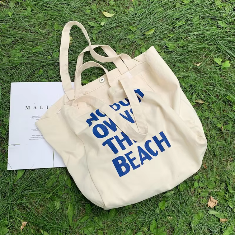 Grand sac en toile pour femmes, sac à main à bandoulière avec lettres, réutilisable, Shopping pour dames, épicerie, fourre-tout de styliste, Bolsas écologiques