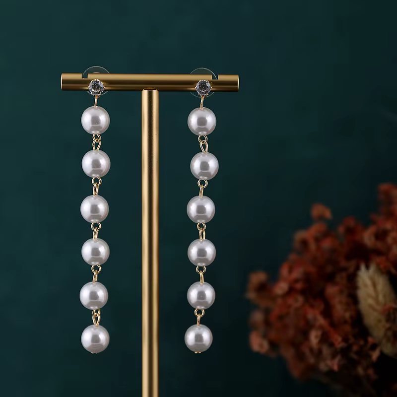 Porte-anneau à main en métal doré, tour de bijoux, boucles d'oreilles, barre en T, présentoir suspendu, clous d'oreilles, organisateur de rangement, support à trous