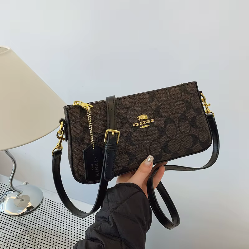 Sac à main de style haut de gamme avec chaîne pour femme, imprimé vintage, sac bandoulière élégant, sac à l'épaule, sac porté travers, Nouveauté