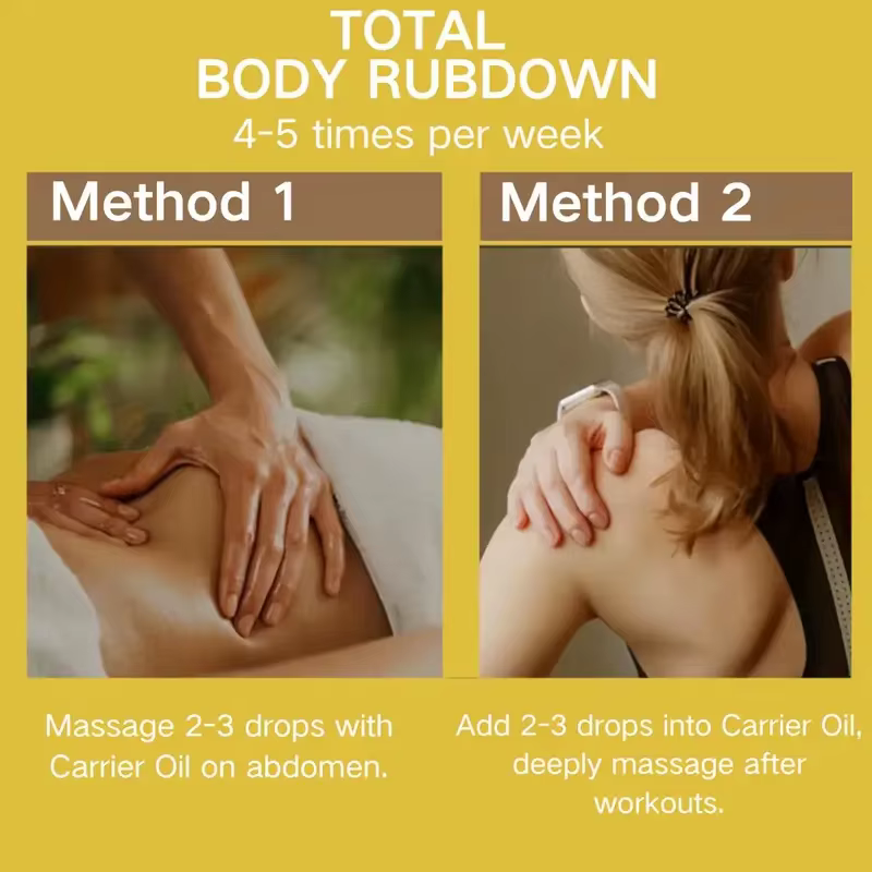 Huile de massage à l'huile essentielle de gingembre