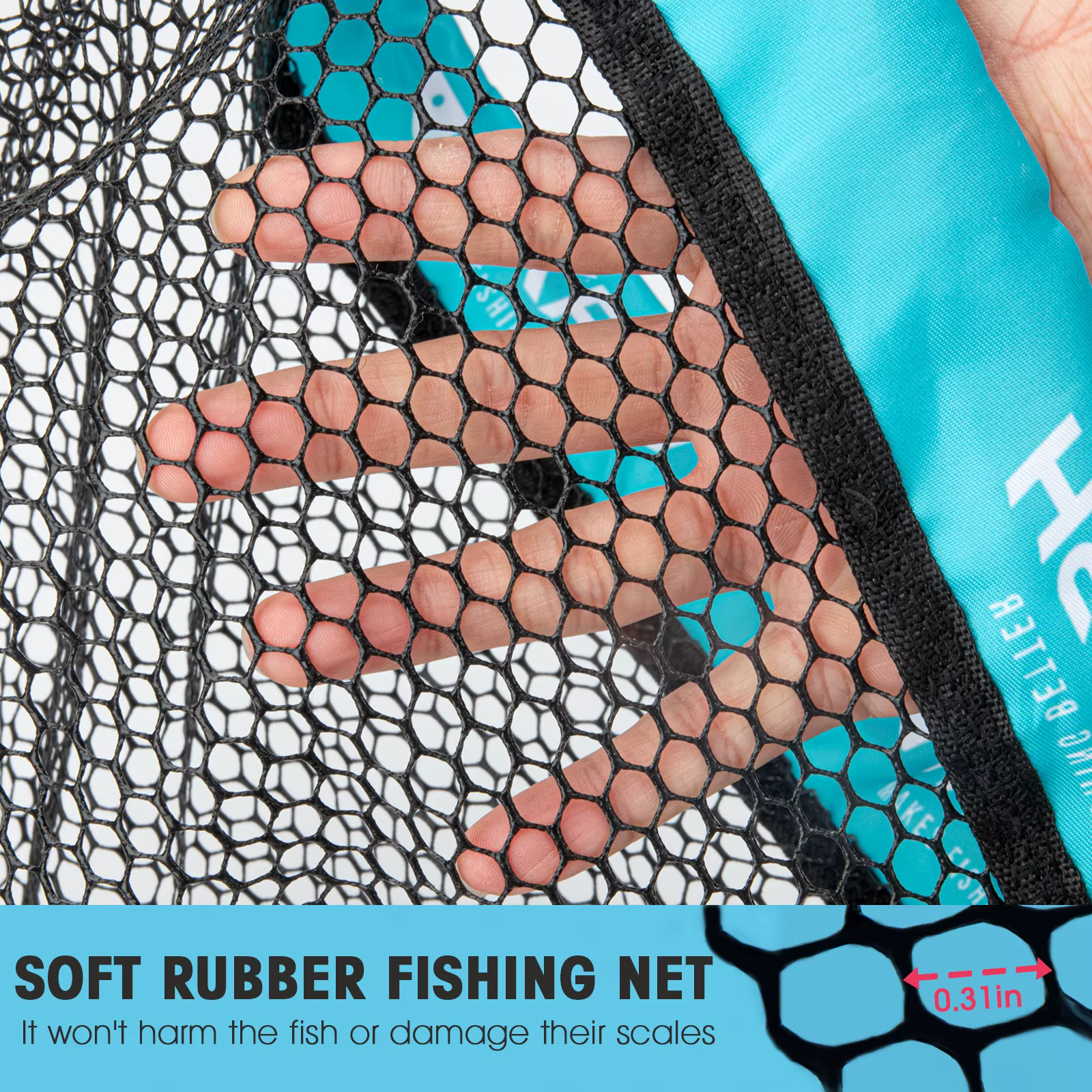 THKFISH filet à main de pêche à la mouche pliable Portable poignée ABS filets d'atterrissage de pêche en plein air pêche à la mouche filet de capture outils de pêche