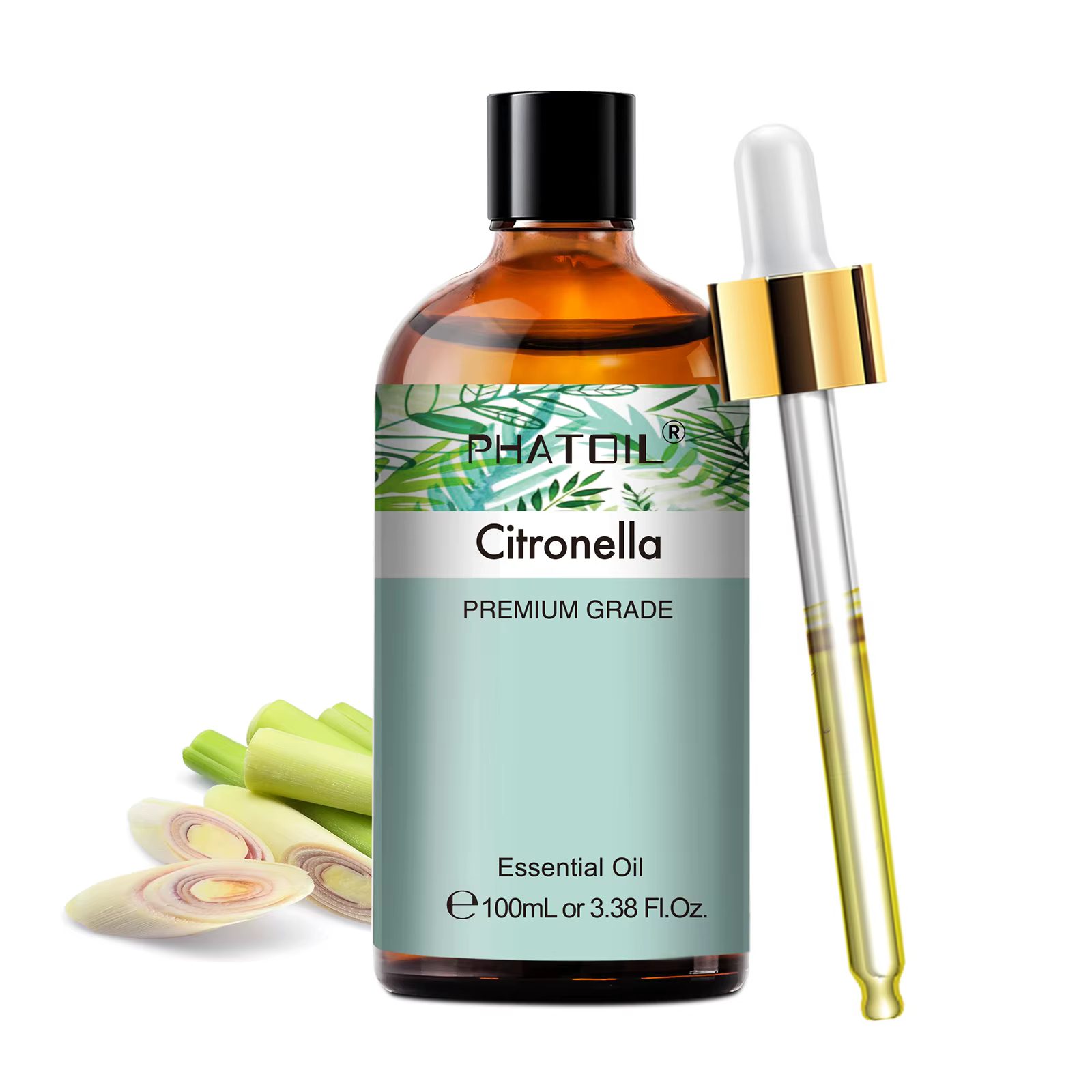 PHATOIL 100ml Huile Essentielle Premium Bois de Santal Lavande Eucalyptus Menthe Poivrée Citronnelle Vanille Huiles Essentielles d'Aromathérapie