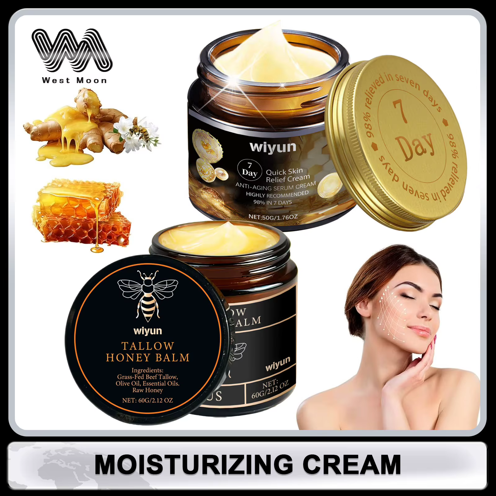 WIYUN crème pour le visage pour 7 jours réparer la barrière cutanée endommagée améliorer l'adoucissement de la peau