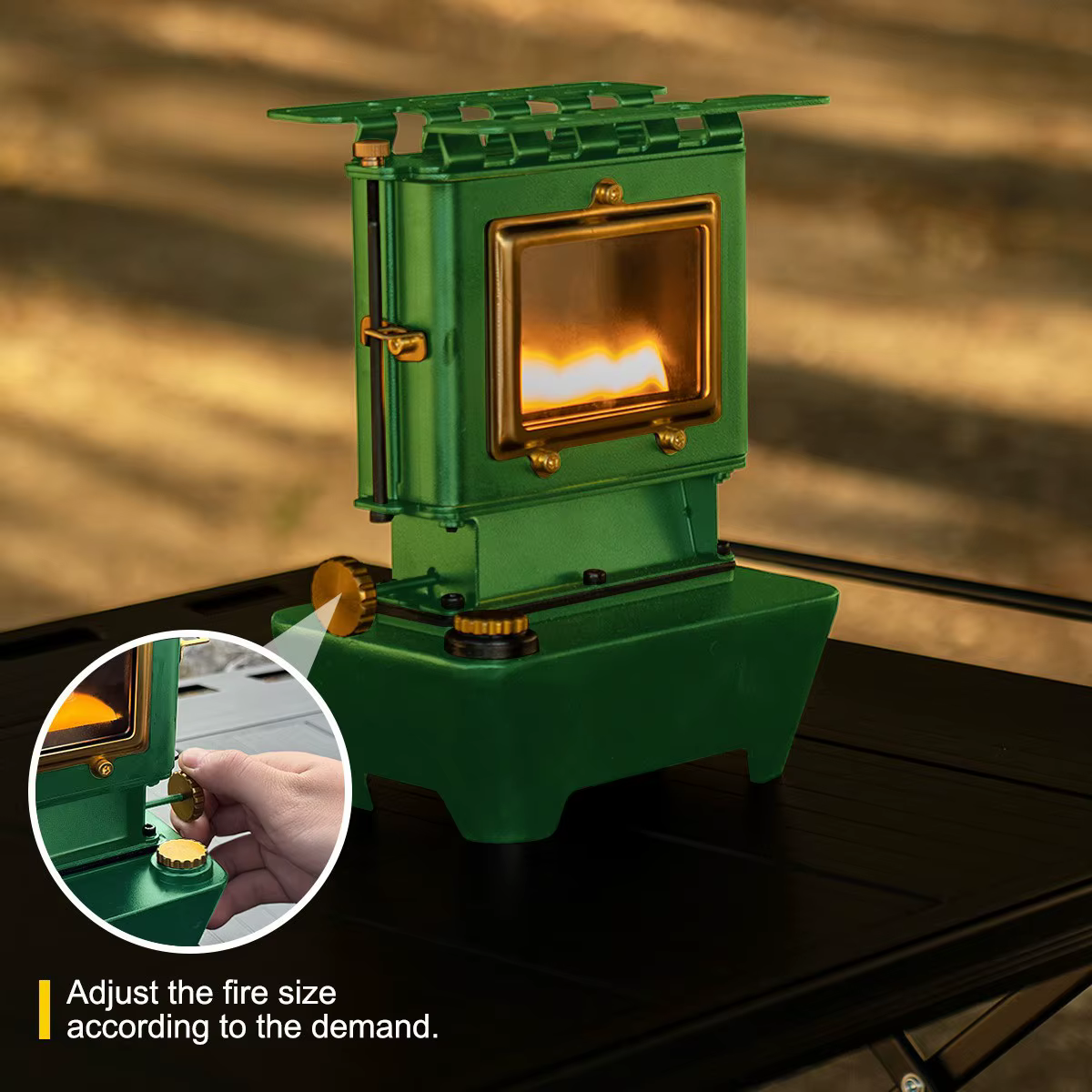 SmiloDon Poêle à Lanterne à Huile de Camping, Poêle à Huile Portable, Brûleur de Lampe à Carburant pour Chauffage et Cuisson Extérieurs (Vert)