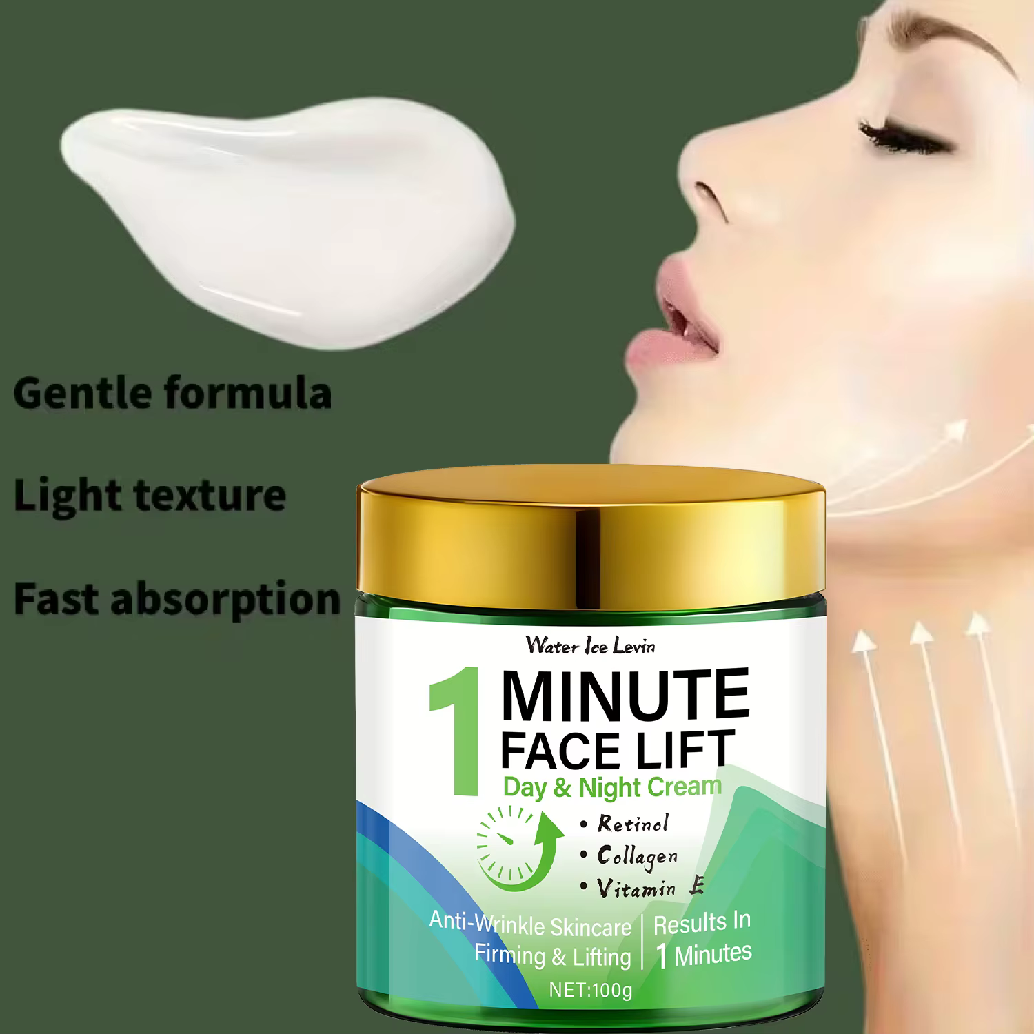 Minute Face Lift Crème de jour et de nuit au rétinol et au collagène pour une raffermissement instantané et une humidité profonde.