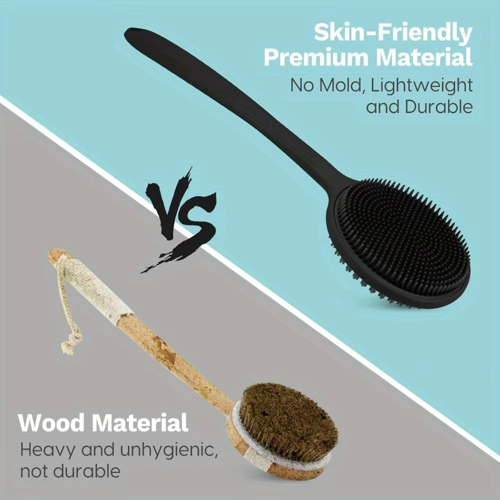 Brosse exfoliante douce pour le dos en silicone