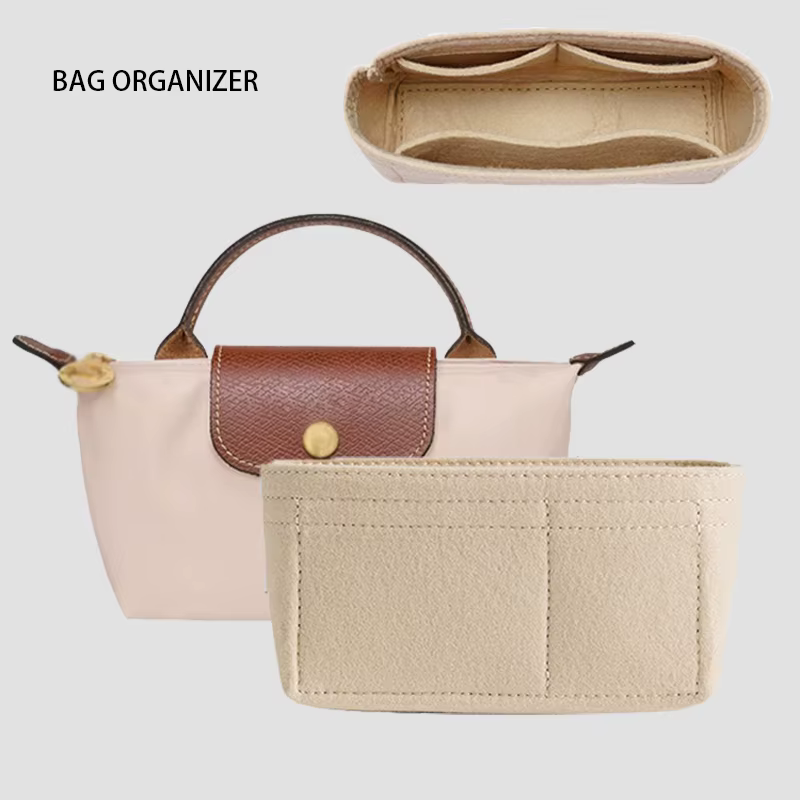 Organisateur de sac pour Longchamp, Mini sac de rangement, sac de doublure, sac à main en feutre, sac de doublure