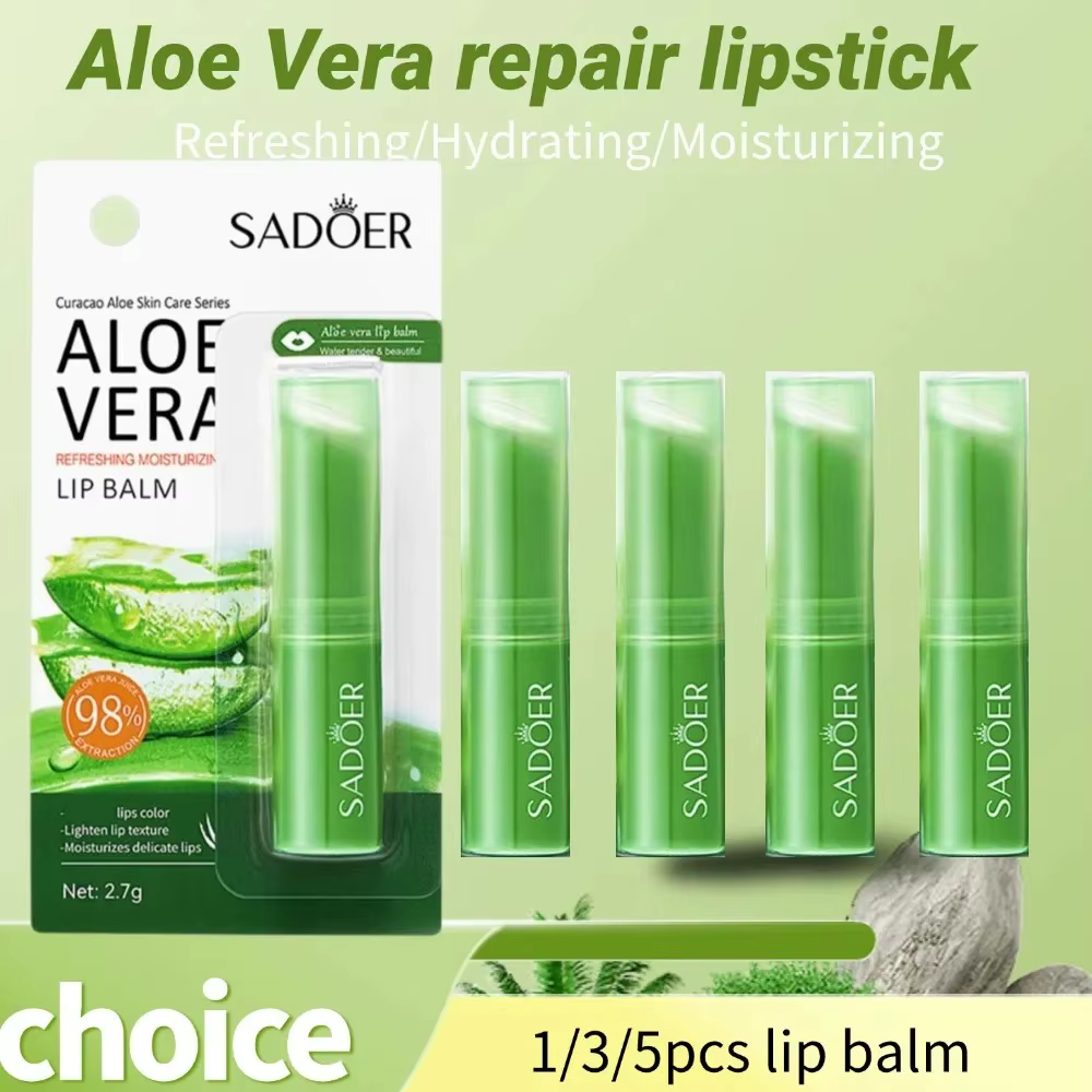 Baume à lèvres réparateur hydratant rafraîchissant à l'aloe vera et aux vitamines