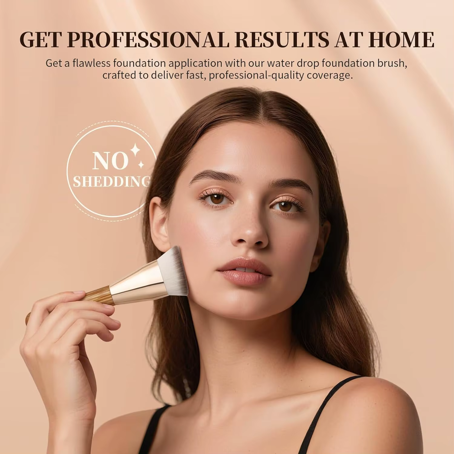 DUcare pinceau de fond de teint coudé professionnel crème liquide poudre brosse profilée mélange et polissage visage maquillage outil cosmétique