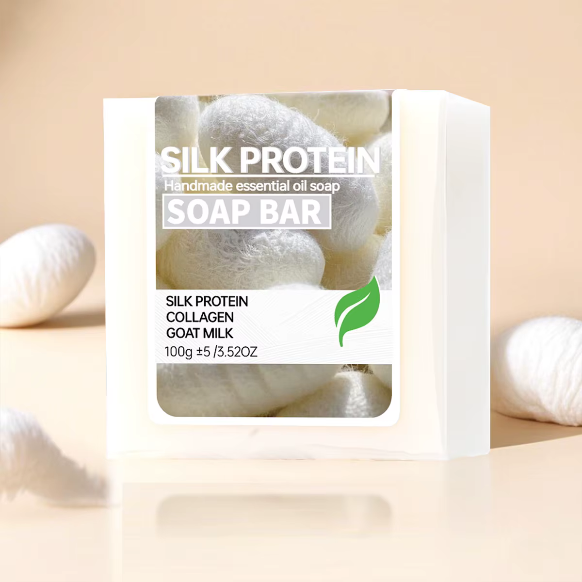 Savon artisanal brossé à protéines de soie 100G
