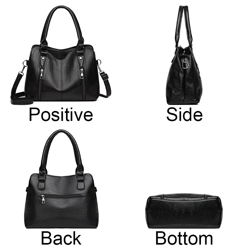 Sacs à main en cuir souple pour femmes, sac fourre-tout initié vintage, sac à main de grande capacité pour dames, sac à main de créateur de luxe, nouveau, 2024