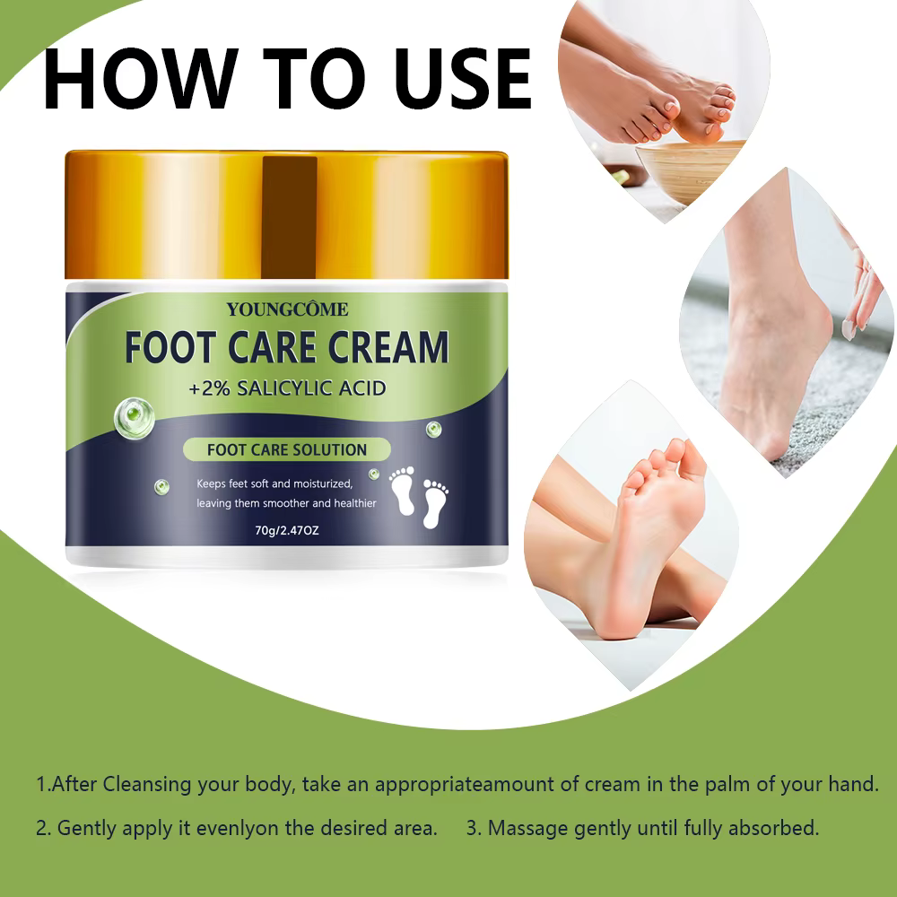 Crème pour les pieds 2% acide salicylique répare la sécheresse fissures exfolie doucement adoucit la peau fournit un