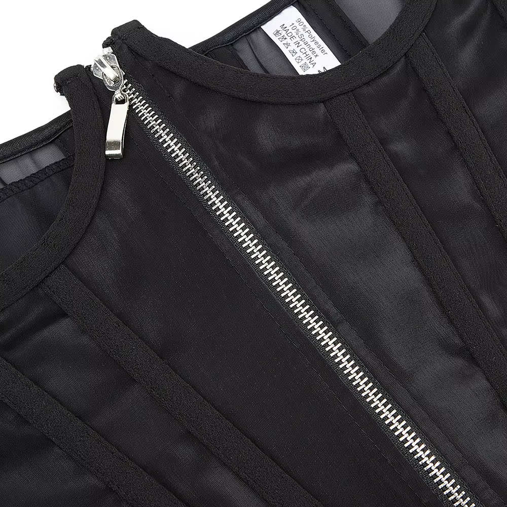 Corset Sexy sous le buste pour femmes, haut gothique, sangle façonnante, ceinture de taille amincissante, Bustiers avec fermeture éclair