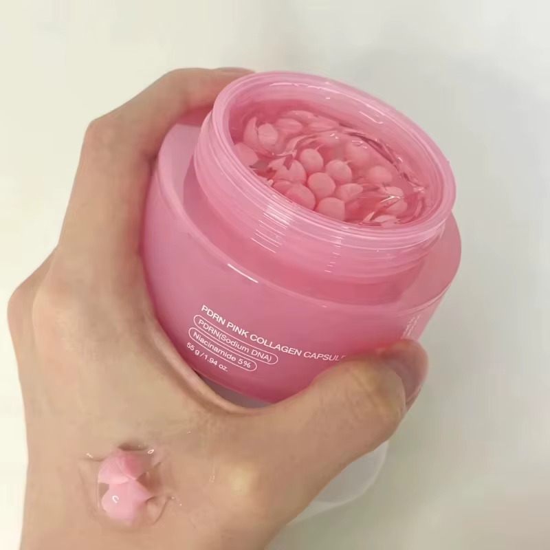Crème en capsules de collagène rose infusée de nicotinamide