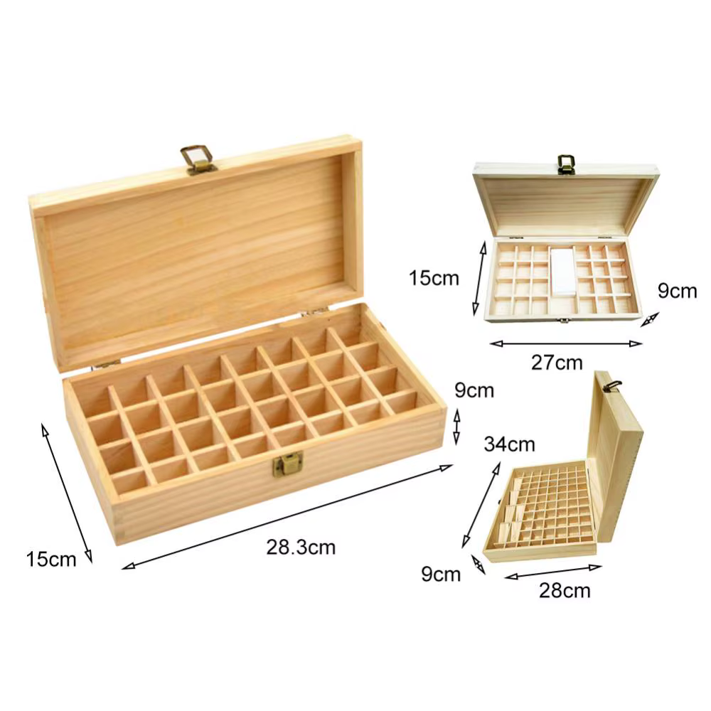 Boîte d'huile essentielle en bois
