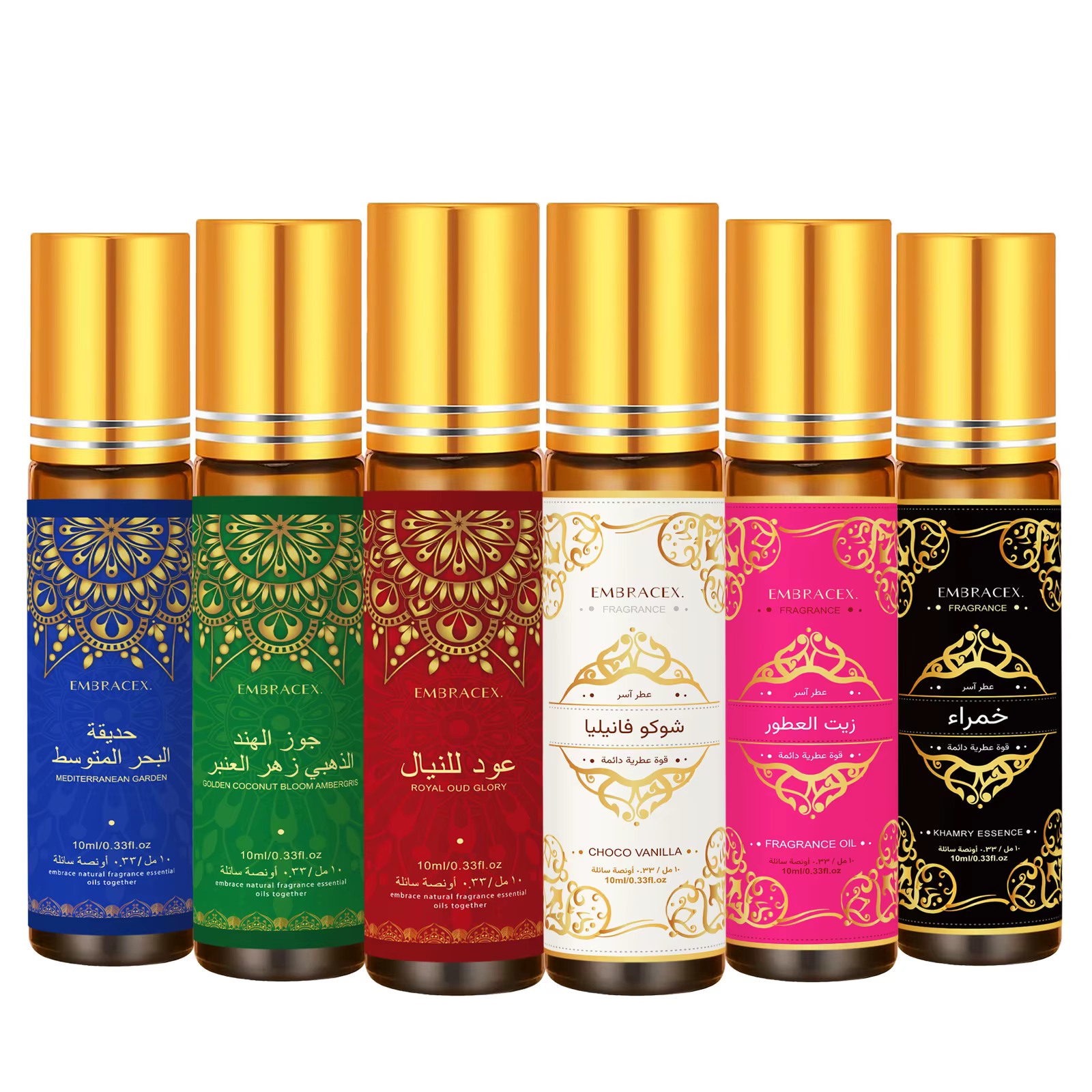 8PC/1PC 10ml Huiles essentielles en roll-on Cadeau Eid al-Fitr Humidificateur Six parfums longue durée