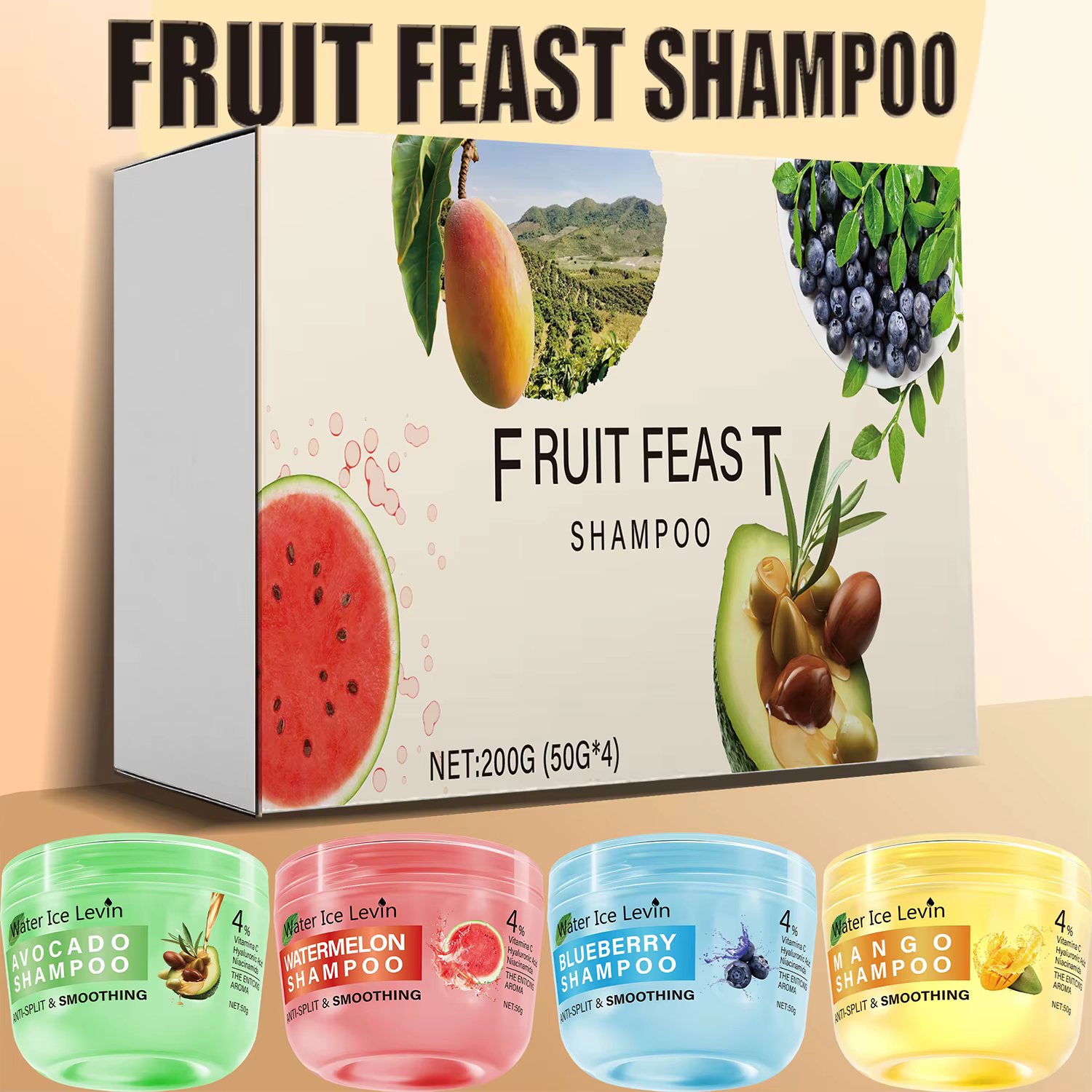 Pack Shampoing Fruits Tropicaux - Hydratation Profonde, Réparation Cheveux Secs Abîmés - Soin Capillaire Spécial Saison Automne Hiver