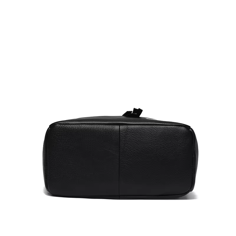 Sac à dos noir en cuir véritable, sac pour femme en cuir de vache de style simple, sac à bandoulière simple et double, sac de travail et de shopping