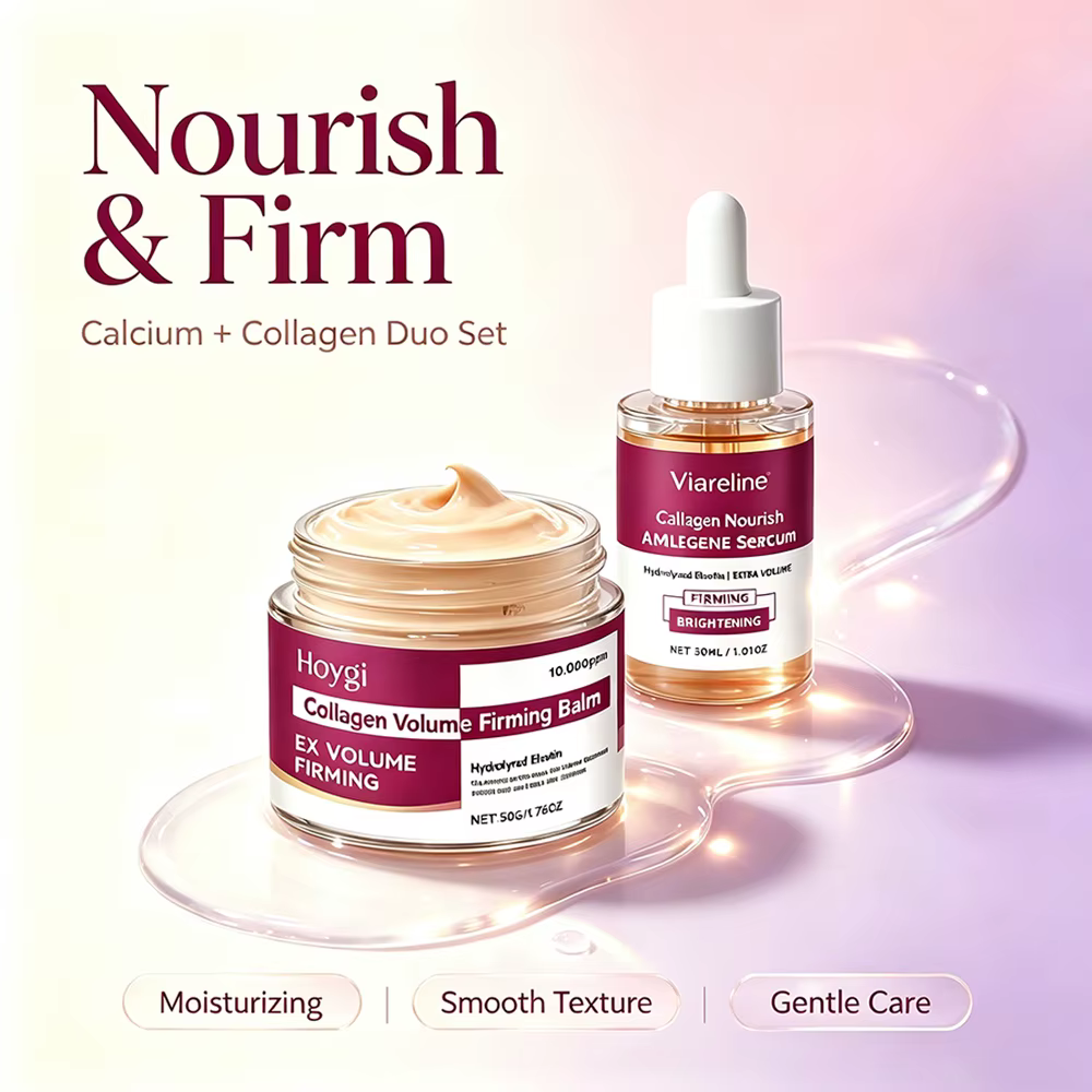 Ensemble crème et sérum au collagène et au calcium