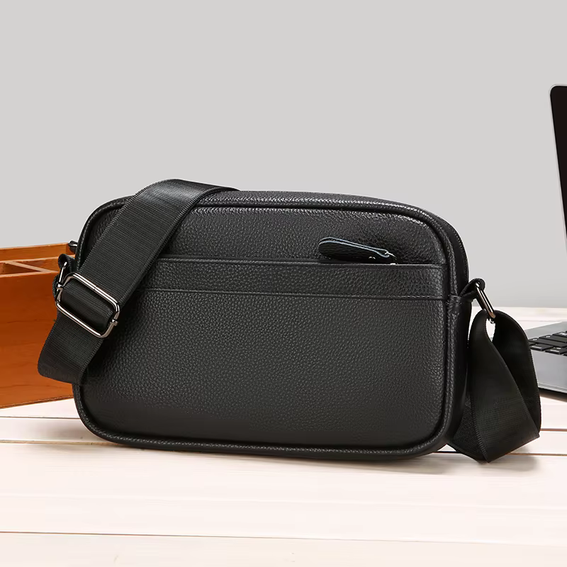 Sac à main en cuir de vache pour hommes, petit sac à bandoulière en cuir véritable de haute qualité, pochette de jour décontractée pour hommes, sac pour téléphone