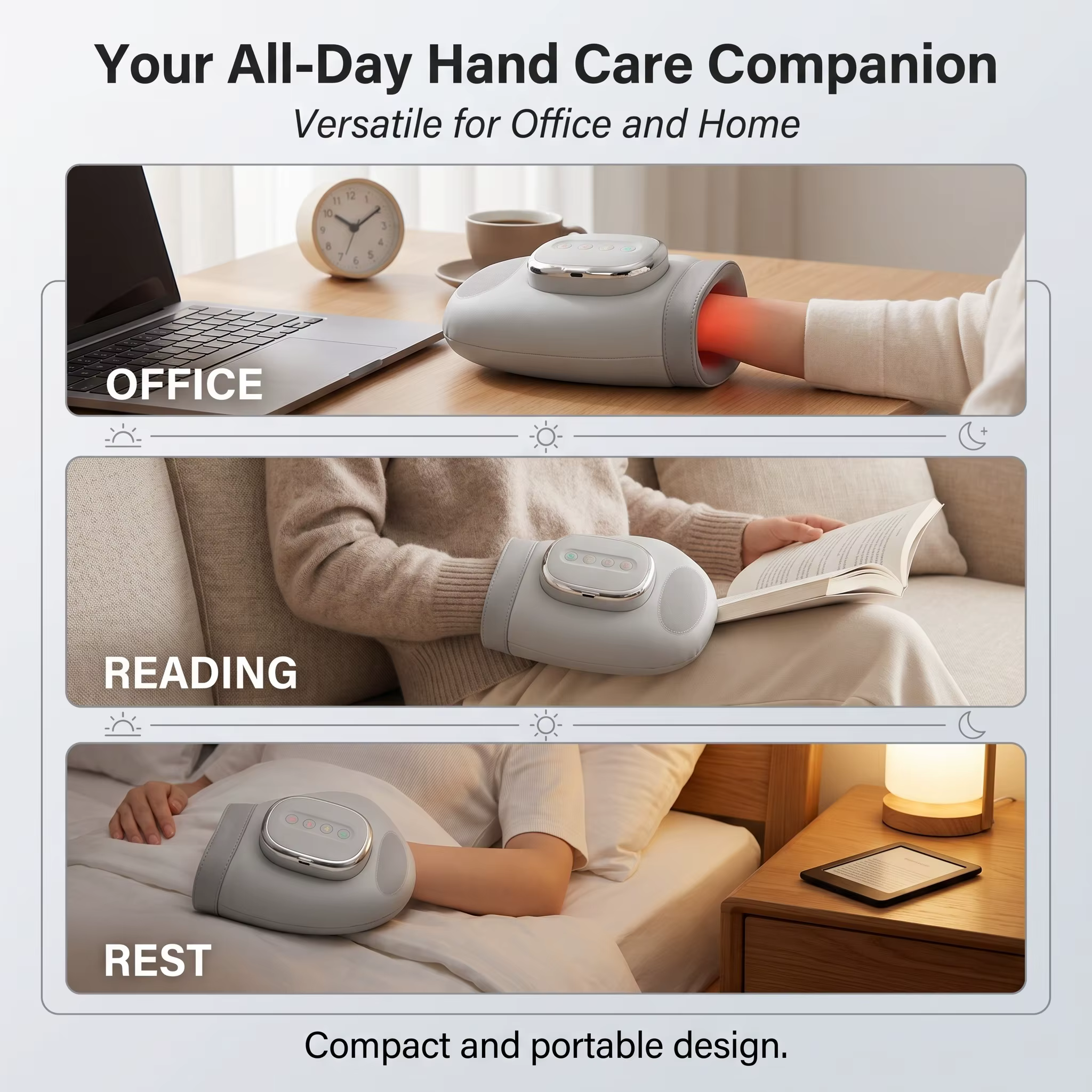 Masseur de mains électrique avec compression d'air et thérapie thermique